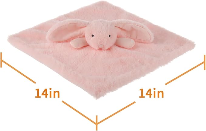 Apricot Lamb Stuffed Animals Blush Bunny Rabbit Security Blanket Infant Nursery Character Blanket Luxury Snuggler Plush Baby Lovey(Blush Bunny)