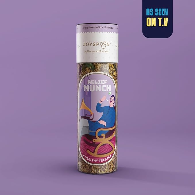 Joyspoon Relief Munch Mukhwas Mouth Fresheners | Sugar-Free Digestive Mouth Freshener | Supari-Free After-Meal Snack | No Artificial Colors or Preservatives | Healthy Mukhwaas| 200g