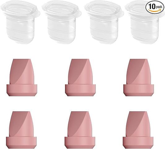 6pcs Duckbill Valves and 4pcs Diaphragm Compatible with Momcozy Mobile Style M6, Replace for M6 Breast Pump Replacement Accessories, Fit for Momcozy Pump Part, Not Original Parts, Red