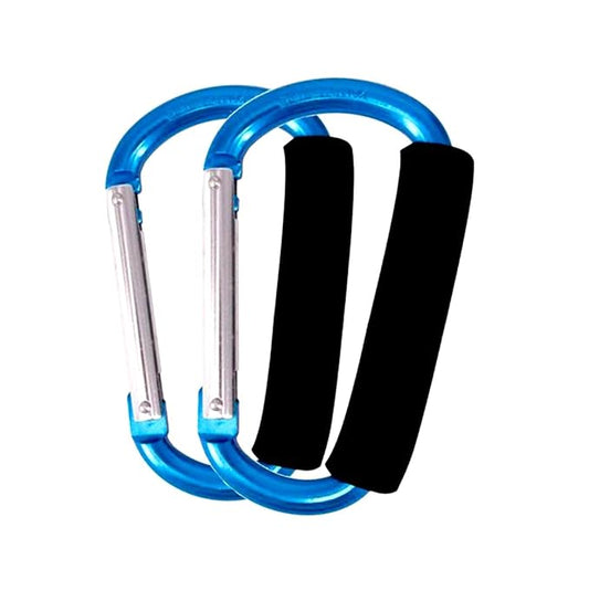 Stroller Hooks by Baby,2 pcs Carabiner Stroller Hook Organizer for Hanging Purses, Diaper Bag, Shopping Bags. Clip Fits Single/Twin Travel Systems, Car Seats and Joggers(Sky Blue)