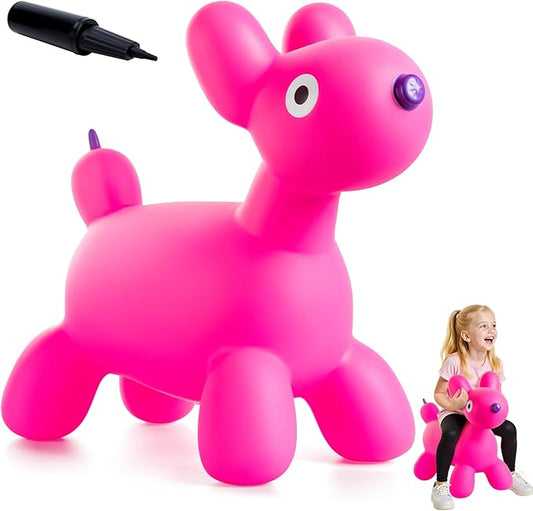 EVERICH TOY Bouncy Horse Hopper for Toddlers, Balloon Dog Bouncy Animals Jumping Horse, Inflatable Ride on Bouncer Hopping Toys Gifts for Boys Girls 18 Months 2 3 4 5 6 Years Old