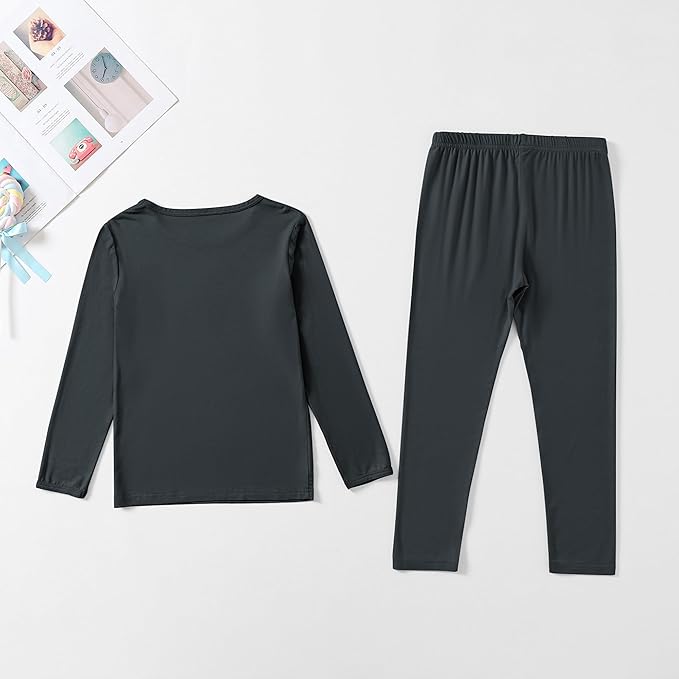 Jimonda Toddler Kids Girls Boys Pajamas Sets Soft Comfy Jammies Tencel Solid Raglan Sleepwear Pajamas Pjs 2pcs Set 18M-8Y