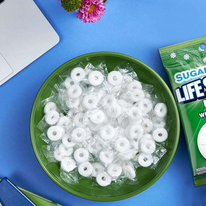 LIFE SAVERS Breath Mints Sugar Free Candy, Wint-O-Green Mint Hard Candy Bag for Goodie Bags, Road Trips, School, Work, 2.75 oz (Pack of 12)