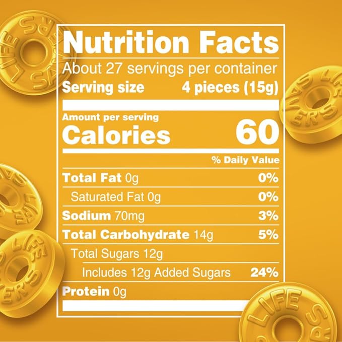 LIFE SAVERS HARD CANDY BUTTER RUM STAND UP POUCH SHELF READY PACKAGING 14.5 OUNCE PER BAG 4 PER CASE (Pack of 5)