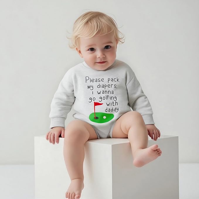 Kupretty Baby Boy Girl Sweatshirt Romper Cute Winter Fall Clothes Siblings Crew Neck Long Sleeve Bubble Infant Bodysuit