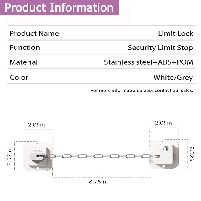 Child Proof Door Lock with Adjustable Strap, 3M Adhesive Safety Locks for Baby & Pets, No Tools Needed 2 Pack