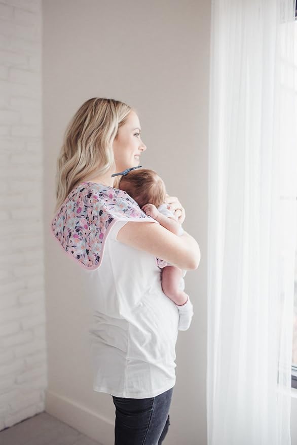 Copper Pearl Premium Baby Burp Cloths - 3-Pack Large Cotton Burp Cloths, Extra Soft Spit Up Rags with 3 Absorbent Layers, Perfect for Baby Girl Gifts (21" x 10" Size, Morgan Set)