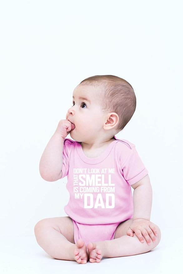 CBTwear Don’t Look at Me That Smell Is Coming From Dad - Baby Clothes - Funny Newborn Bodysuit Outfits for Boys and Girls