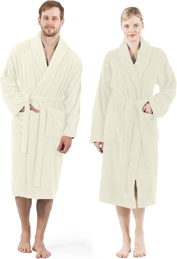 DAN RIVER Premium Cotton Terry Robes for Women and Men, Ultra Soft bathrobe with Adjustable Waist Belt and Pockets Pack of 1