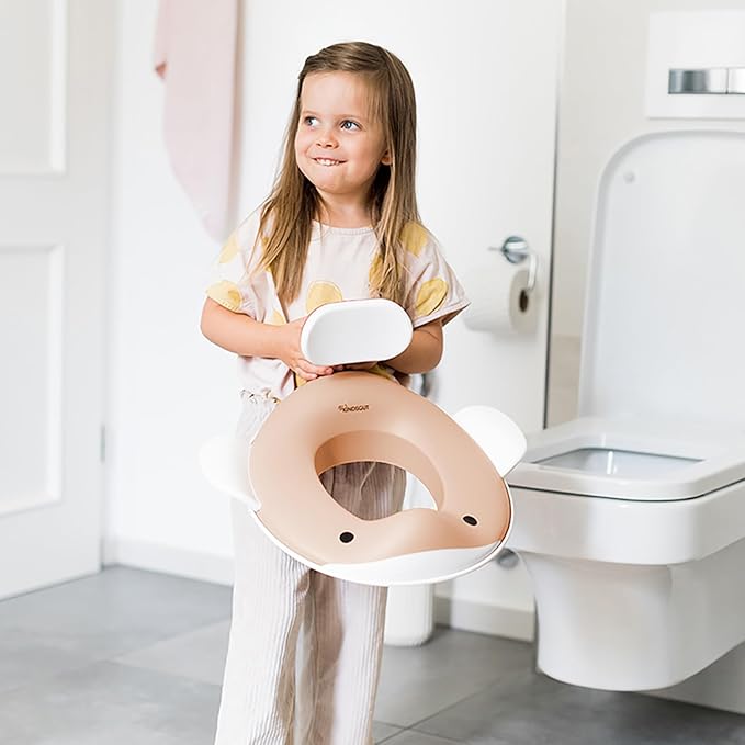 Kindsgut Potty Training Seat in whale design, designed in Germany, suitable for all toilet shapes non-slip toilet seat, Peach