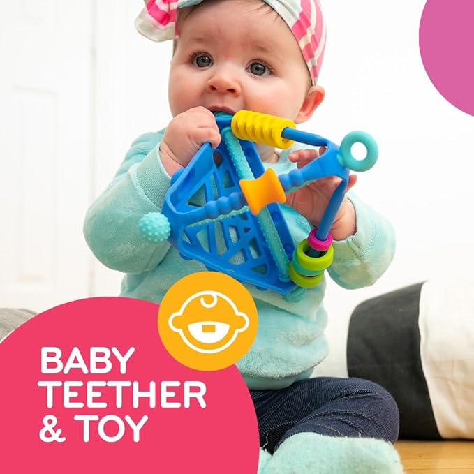 Mobi Wigloo Activity Toy - Sensory Activities for Toddlers and Kids, Teething Toy Made with Food Grade Silicone, BPA and Phthalate Free - Babies 6-12 Months and Up, Pack of 1