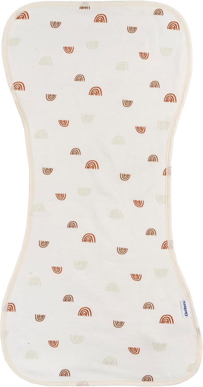 Gerber Baby Unisex Burp Cloths 5-Pack, Rust Tan, Size 10.5" x 21"