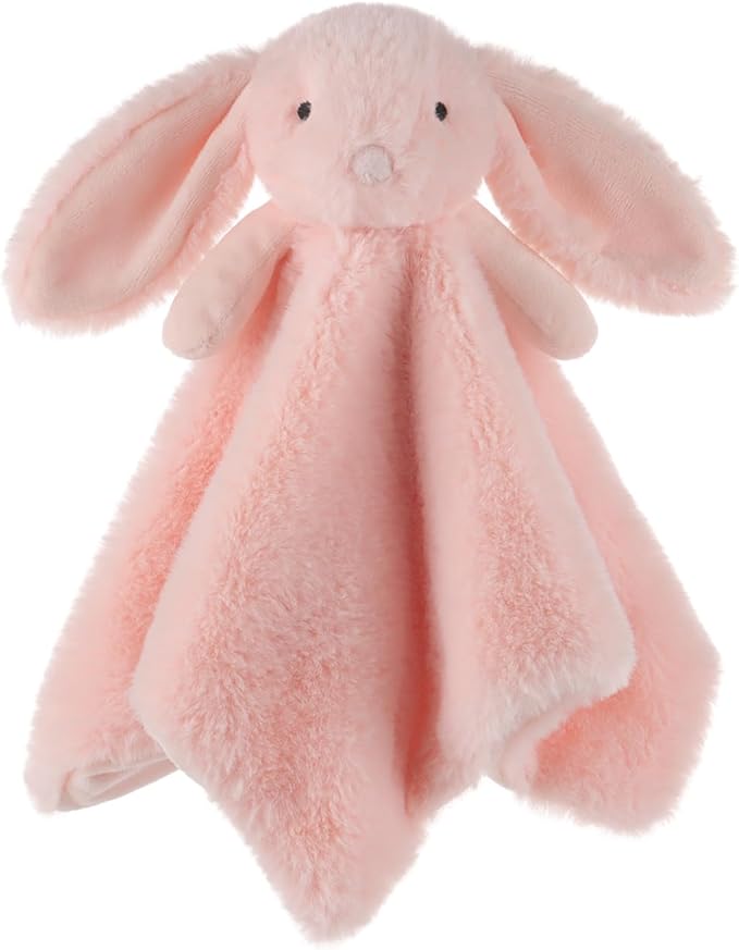 Apricot Lamb Stuffed Animals Blush Bunny Rabbit Security Blanket Infant Nursery Character Blanket Luxury Snuggler Plush Baby Lovey(Blush Bunny)