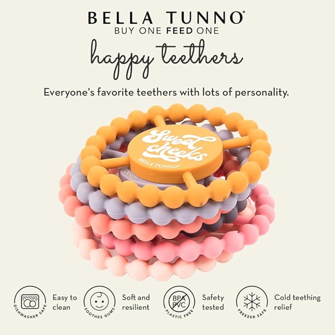 Baby Teether by Bella Tunno, Silicone Teethers for Babies 3-6 months, 6-12 months, Baby Toys, Pacifier, Teething Relief, Boys, Girls, Little Love