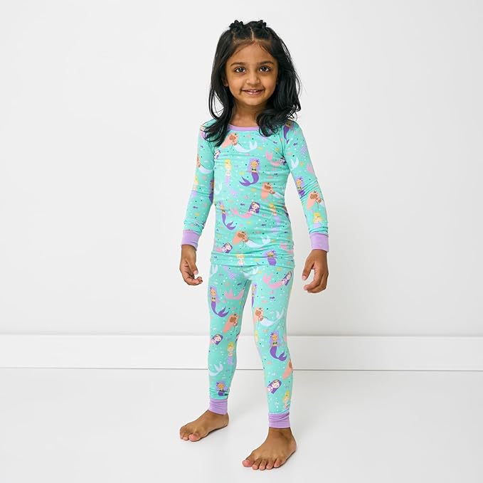 Little Sleepies Two-Piece Pajama Set for Boys & Girls, Soft Viscose from Bamboo Toddler Pajamas for Kids, Family Matching PJs