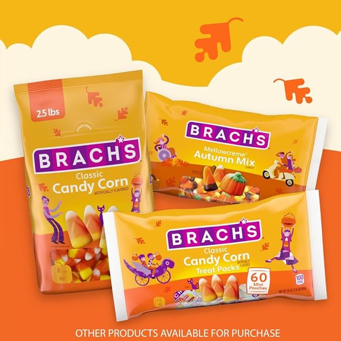 Brach's Classic Candy Corn Trick or Treat Packs, 60 Mini Pouches
