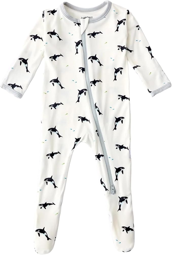 Bamboo Little Soft Baby Footie Pajamas, Baby Clothes, Newborn Sleepers, 95% Viscose and 5% Spandex, 0-24 Months