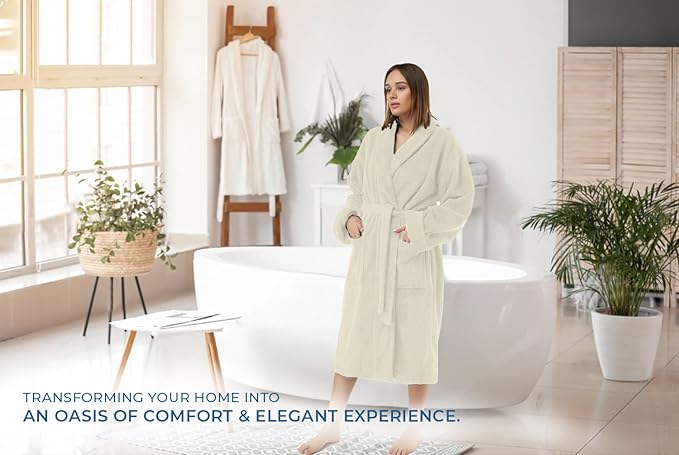 DAN RIVER Premium Cotton Terry Robes for Women and Men, Ultra Soft bathrobe with Adjustable Waist Belt and Pockets Pack of 1
