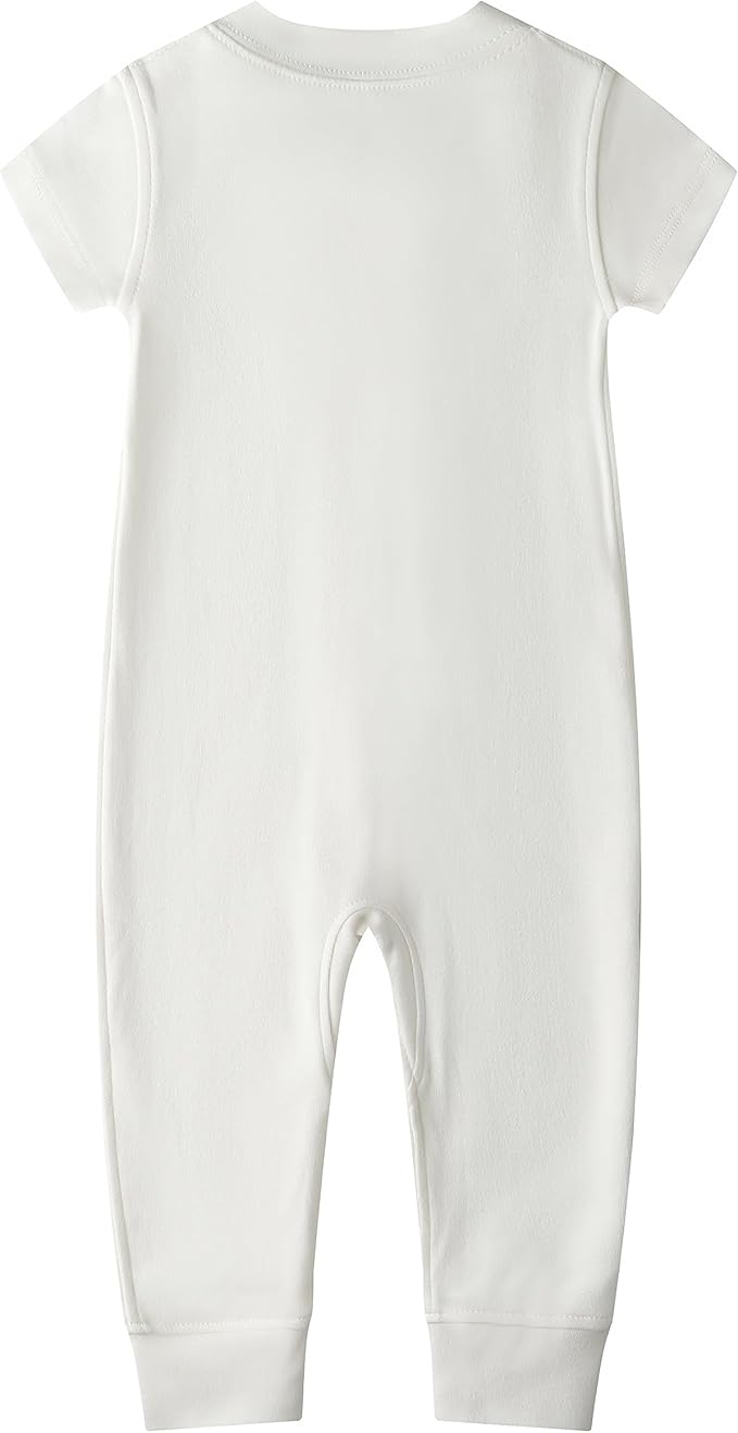 Owlivia Baby Boy Romper, Unisex Short-sleeve Summer Outfit, 100% Organic Cotton Girl One-Piece Jumpsuit