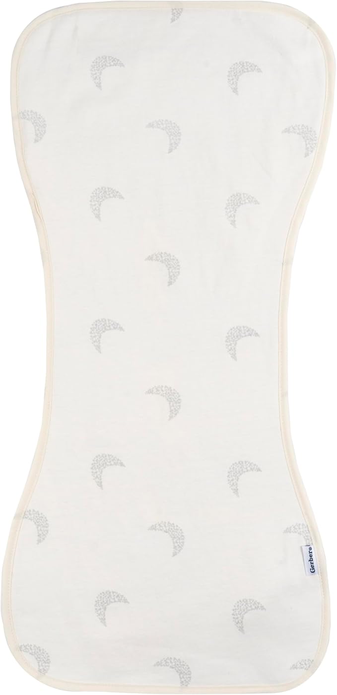 Gerber Baby Unisex Burp Cloths 5-Pack, Tan Grey, Size 10.5" x 21"