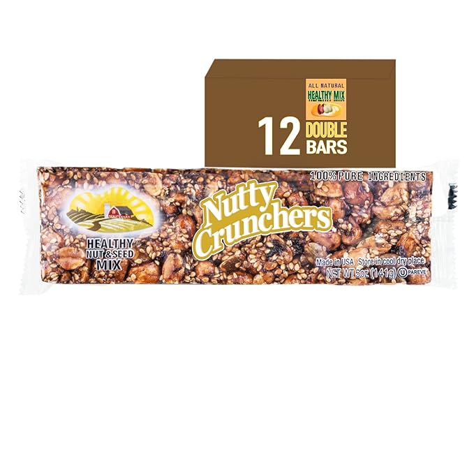 Nutty Crunchers All Natural Ingredients (Healthy Mixed, 12 Double Bars/box)