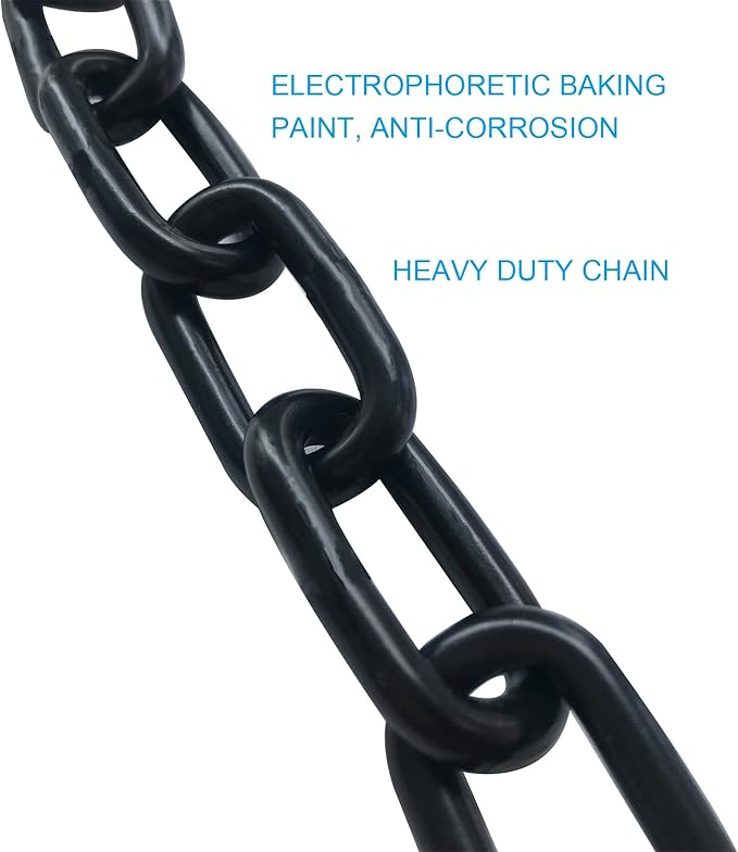 2Pcs 23 Inch Black Heavy Duty Hanging Chains with 4 Carabiners, Chair Hardware for Indoor Outdoor Playground Hanging Chair Hammock Punching Bags 800 LB Capacity (Black Metal Chain-23 Inch-2 Packs)