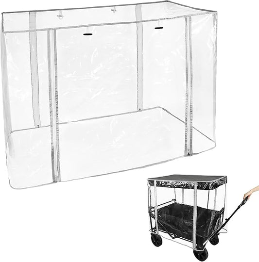 LOSCHEN Wagon Rain Wind Cover for Outdoor Garden Camping Picnic Wagon Stroller Waterproof,Folding Trolley Cart Accessories, EVA Material(Cart Not Included)