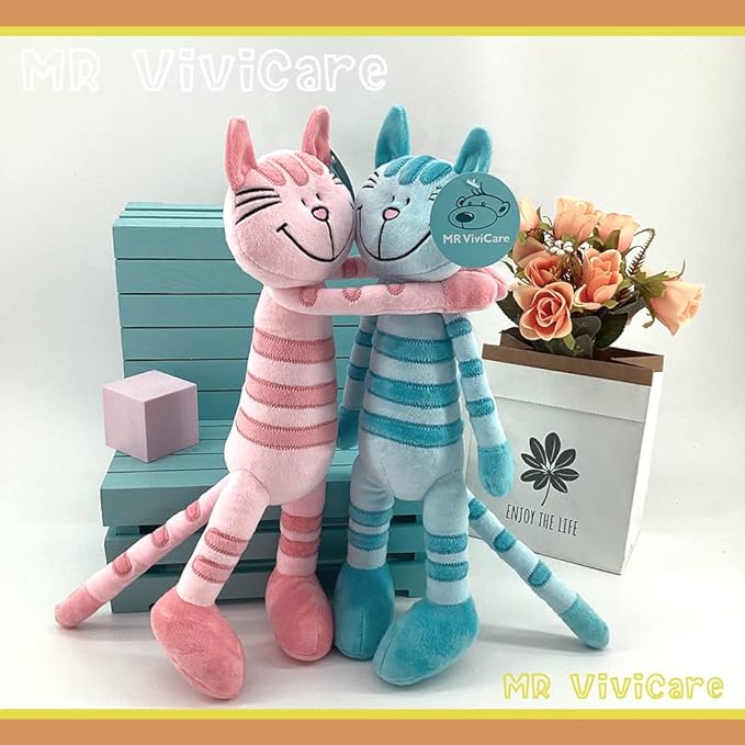 13" Blue Huggable Standing Cat Stuffed Animals Plush Toy,Stuffed Cat Plush Toys for Girls,Cat Toys for Kids,Great Gift for Children,Birthday,Baby Shower,Christmas,Machine Washable