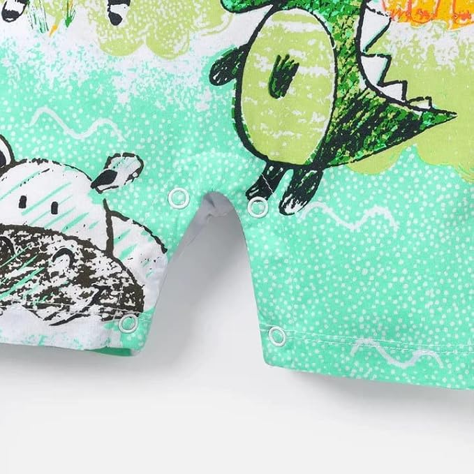 Cute Giraffe + Zebra With Floral Print Long Sleeve Baby Girl Clothes White Jumpsuit For Baby One-Piece Romper