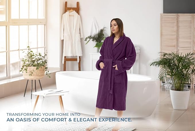 DAN RIVER Premium Cotton Terry Robes for Women and Men, Ultra Soft bathrobe with Adjustable Waist Belt and Pockets Pack of 1