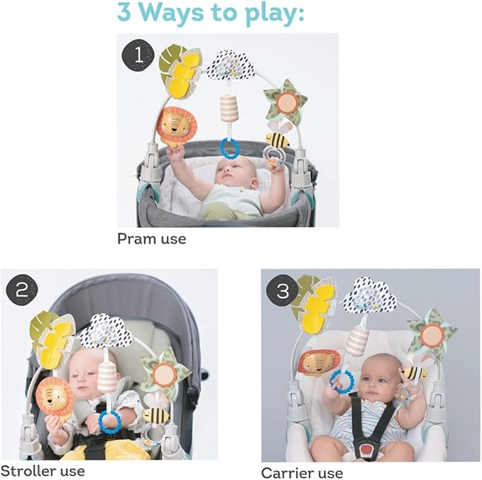 Taf Toys Savannah Adventures Arch | Activity Arch with Fascinating Toys, Stimulates Baby’s Senses & Motor Skills Development | Newborn & Baby Toys 3-6 Months | Use on Strollers, Bassinets, Crib