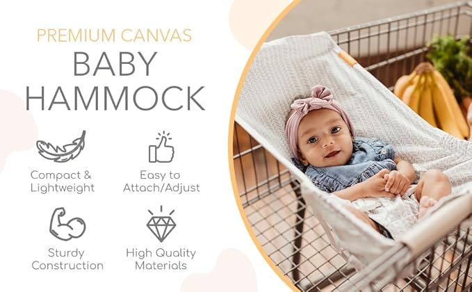 Shopping Cart Hammock – Infant Seat for Grocery Carts – Holds Car Seats Securely – Compatible with Select 4-Seater Wagons (20–24” Wide) – Supports Up to 50 lbs – Little Arrow
