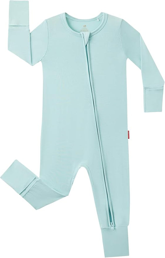 Footless Pajamas Baby Boy Girls, Viscose from Bamboo Baby Pajamas, Two Way Zipper Sleepers, Newborn Pjs