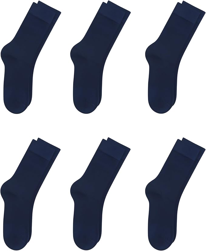 Kids Thin Rayon Bamboo School Crew Socks Uniform Dress Boys/Girls Soft Youth Socks 6 Pairs
