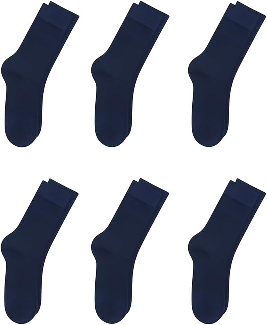 Kids Thin Rayon Bamboo School Crew Socks Uniform Dress Boys/Girls Soft Youth Socks 6 Pairs