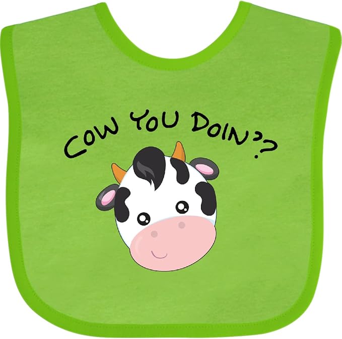 inktastic Cow You Doin' Cute Cow Baby Bib