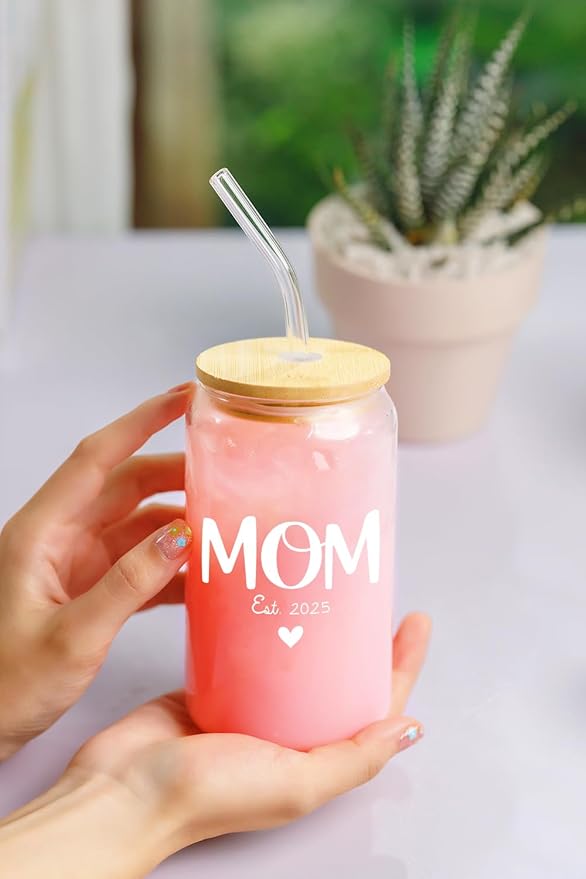 NewEleven Gifts For New Mom 2025 – Pregnancy Gifts For First Time Mom, Pregnant Mommy, Expecting Mother, Moms To Be, Mommy To Be, New Moms - 16 Oz Coffee Glass