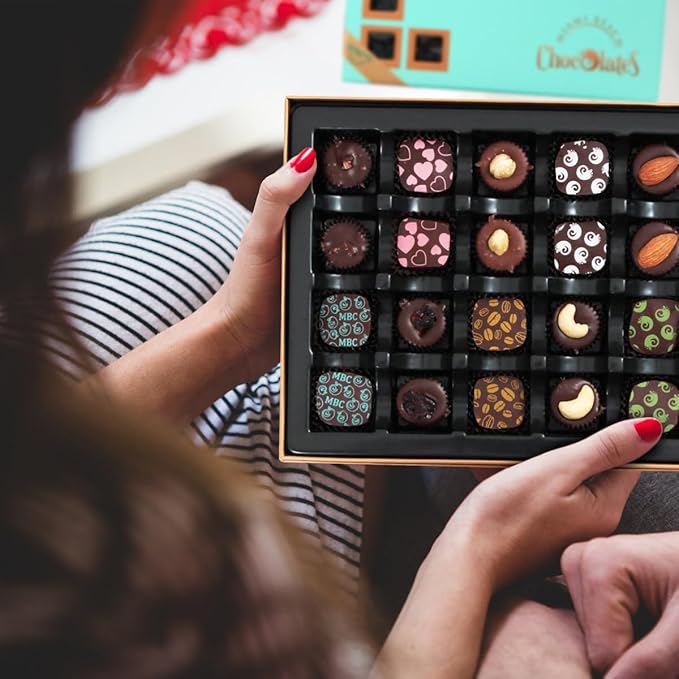 Dark Chocolate Truffles Gift Box, 24 Pieces of Chocolates Gift Box, Ultimate Assorted Chocolates for Birthdays, Holidays or Corporate Gifts, A Premium Chocolate Experience Made for Gifting