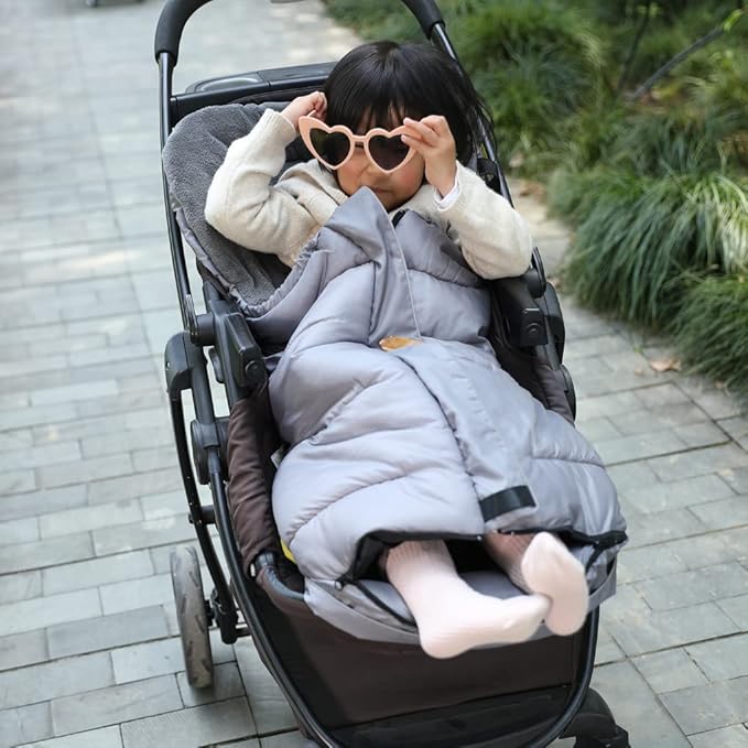 Anti-Kick Winter Stroller Blanket,Warm Cuddly Weather Resistant Baby Footmuff Adaptable for All Strollers, Toddler Stroller Winter Cover Bunting Bag