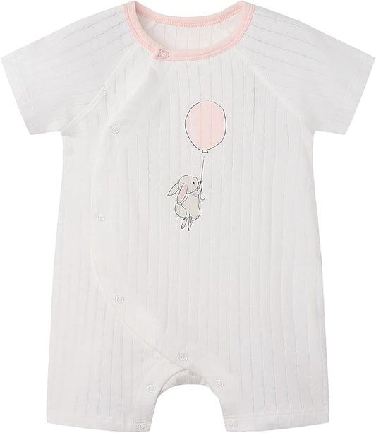 Organic Cotton Baby Summer Romper Newborn Baby Boy Girl Clothes Short Sleeve Unisex Outfits