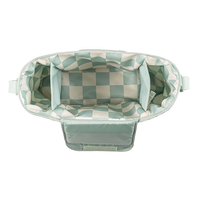 Tiny Twinkle Universal Stroller Organizer with Adjustable Strap - Waterproof Caddy Fits Baby Jogger, Nuna, Graco, Donna and Bugaboo Stroller | Sage Checkers