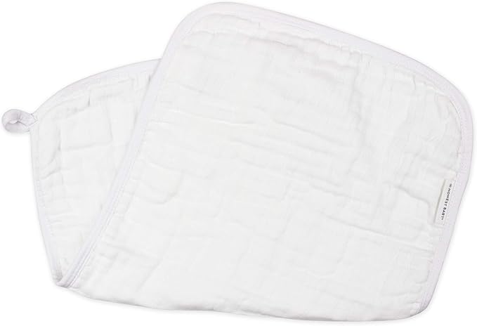 HonestBaby Baby Organic Cotton Multi-layer Burp Cloths Multipack, Bright White, One Size