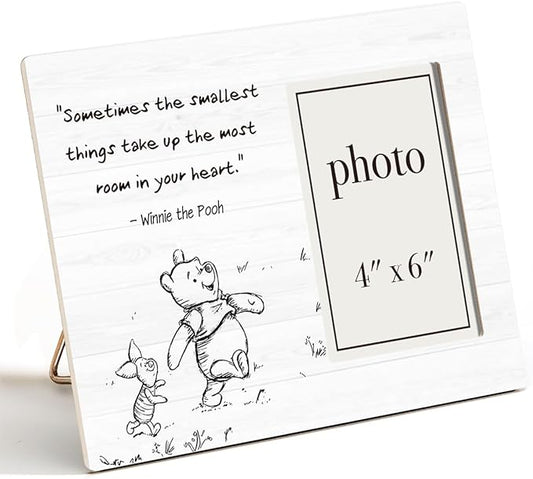 Classic Pooh Bear Nursery Picture Frame, Baby Gifts for Nursery, Baby Shower Gifts for New Parents Photo Frame for 4 x 6 Inch Photo