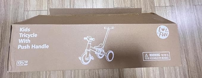 LOL-FUN Tricycle for Toddlers 1-3 Years Old Riding Toy, 5 in 1 Baby Balance Bike 2 Year Old Boys Girls with Parent Steering Push Handle