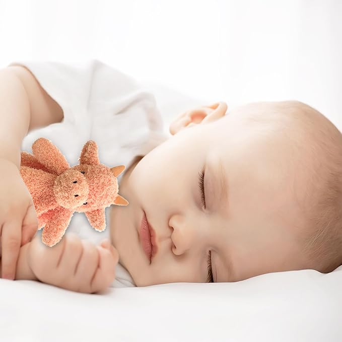 Baby Orange Dragon Soft Stuffed Animal Security Blanket, Plush Dinosaur Character Lovey Blanket, Baby Shower/Nursery Gift, Newborn Infant Toddler Snuggle Blankie for Boys Girls, 14 Inches