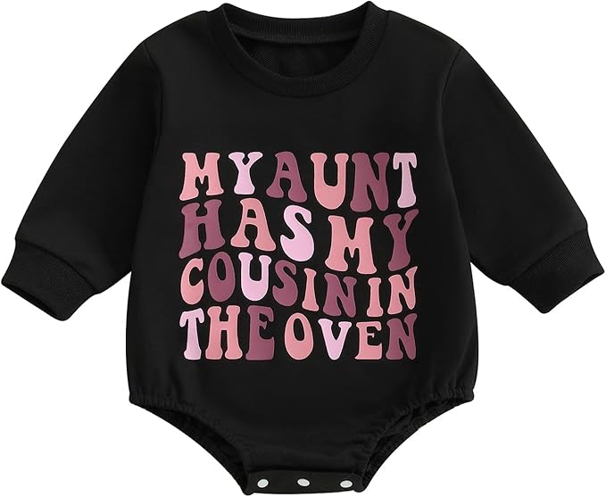 Kupretty Baby Boy Girl Sweatshirt Romper Cute Winter Fall Clothes Siblings Crew Neck Long Sleeve Bubble Infant Bodysuit