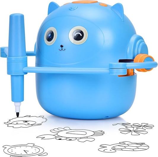 Smart Drawing Robot for Kids with 100 Cards – Voice-Activated Educational Art & Creativity Toy, Montessori Learning Machine for Boys & Girls Ages 3-9 for Toddlers & Children (Blue)