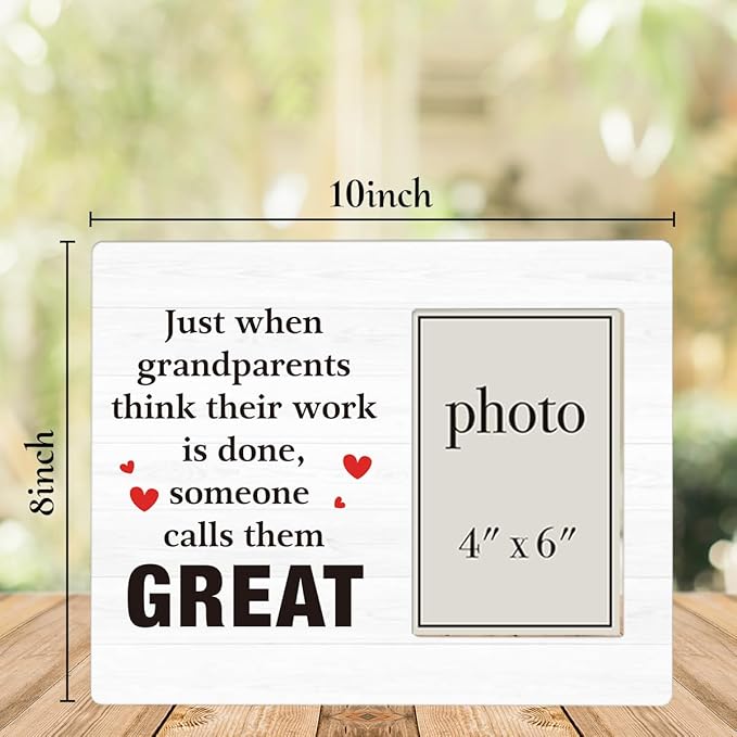 Great Grandparents Gifts Picture Frame, Grandparents Baby Announcement, Gifts for Great Grandma Grandpa Photo Frame for 4 x 6 Inch Photo