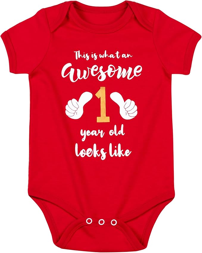Cnins Funny Baby Bodysuit & Daddy Matching Cotton Outfit for Wild One 1st Birthday, Unisex Newborn Infant Clothes 0-24M