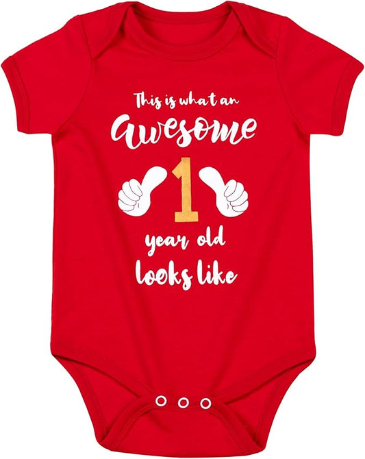 Cnins Funny Baby Bodysuit & Daddy Matching Cotton Outfit for Wild One 1st Birthday, Unisex Newborn Infant Clothes 0-24M